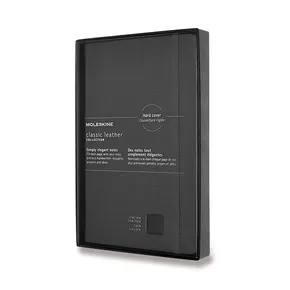 Zápisník Moleskine kožený - tvrdé desky L, linkovaný, černý